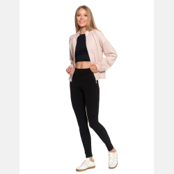 Klasyczne PRĄŻKOWANE legginsy damskie, CZARNE wysoki stan MORAJ